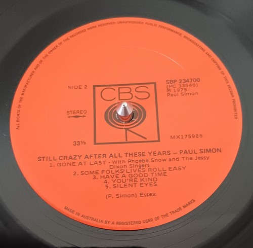 Paul Simon – Still Crazy After All These Years - LP record excellent, cover G+ - Picture 3 of 4