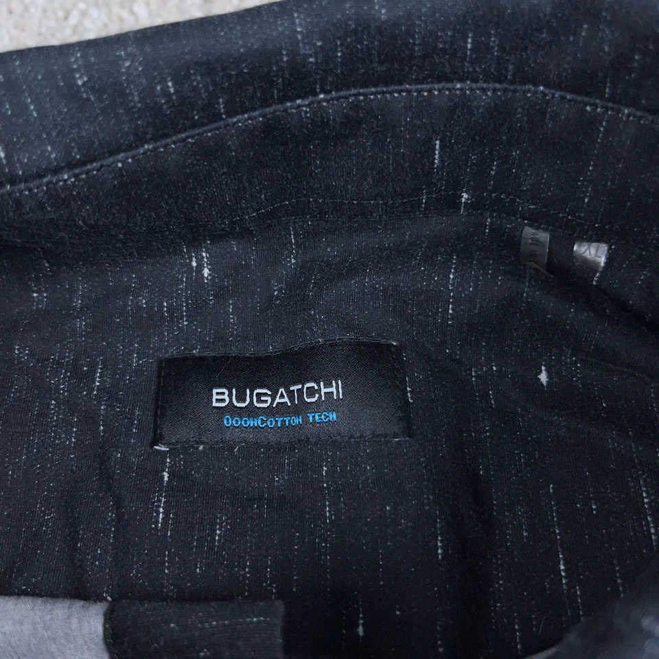Bugatchi Shirt Mens Extra Large Black Gray Ooohcotton Tech 8 Way Stretch Office - Image 3 of 4