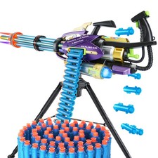 Gatling Toy Gun for Kids, Soft Foam Bullets, 10-13m Range, 60 Darts, 360 Rota...