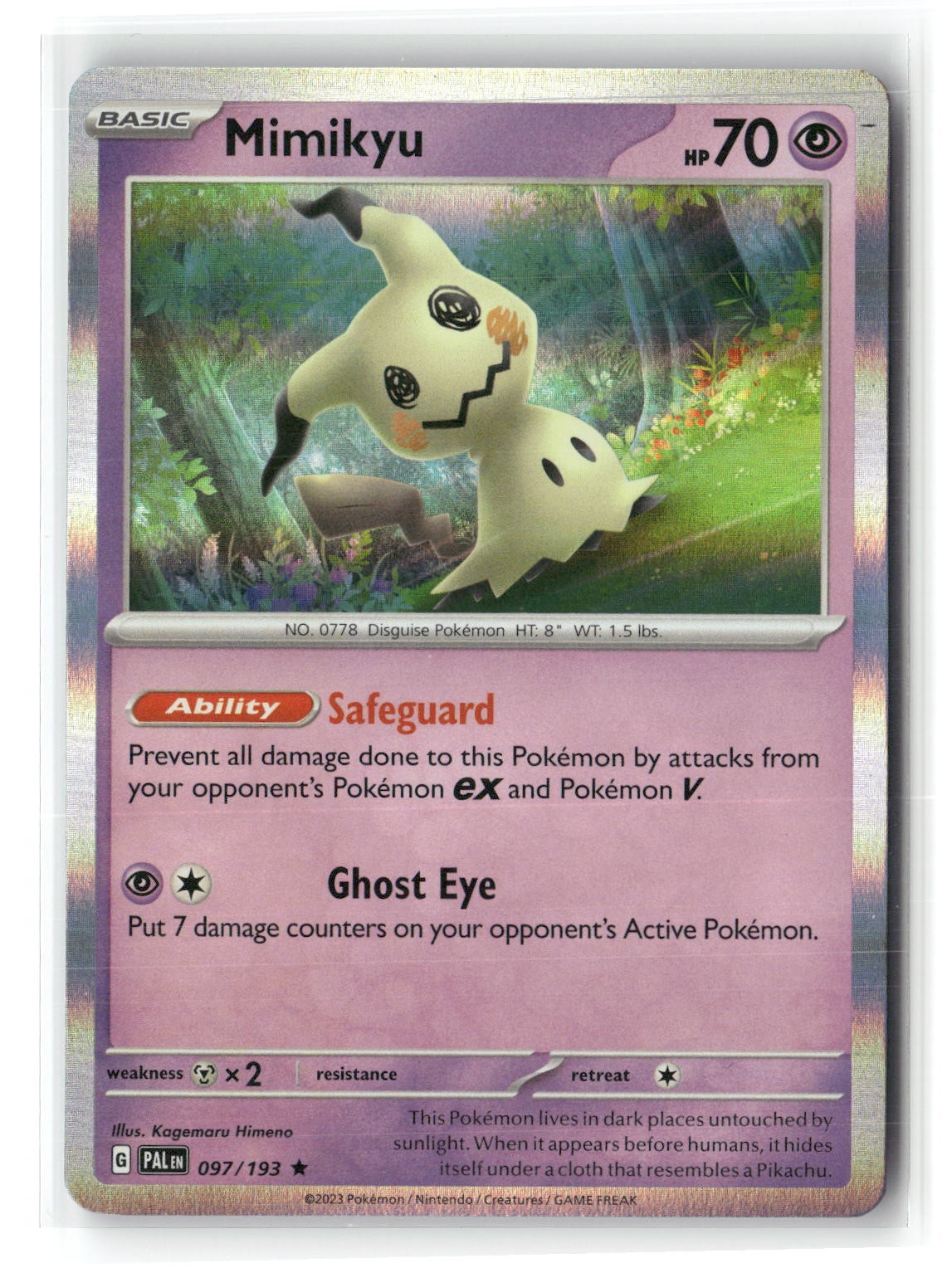 Mimikyu Holo Rare Paldea Evolved 097/193 Pokemon Lightly Played