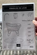 NEW Stampin Up CRADLED IN LOVE 12 Photopolymer Stamps Set