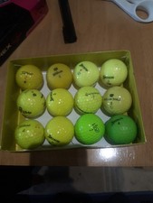 12 Mixed YELLOW/GREEN Used Golfballs Various Conditions Golf Balls Mixed Grade