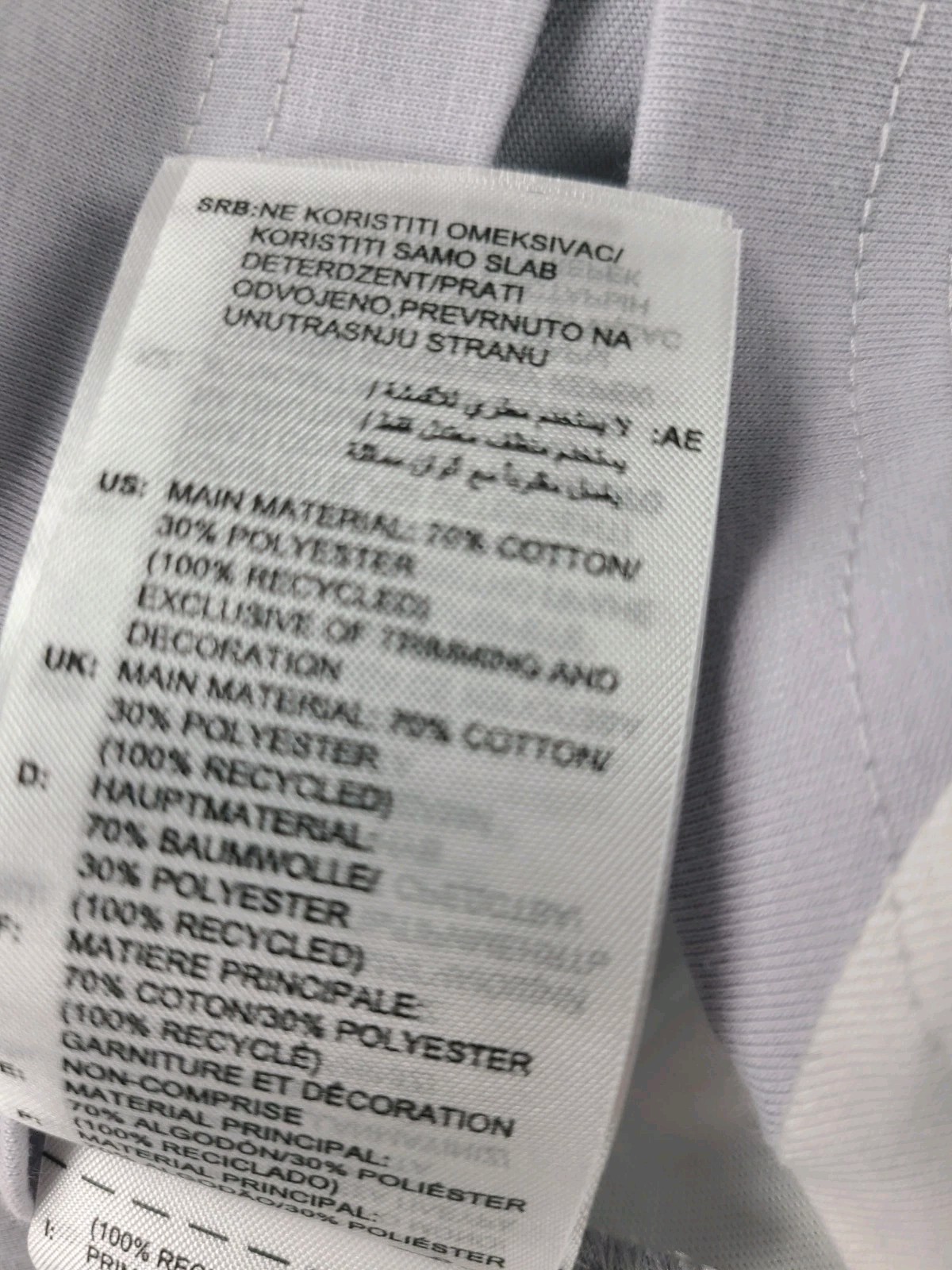 adidas Real Madrid UBP (Urban Purist) T-shirt in grey/white #JN3062 Men's Large  thumbnail 5