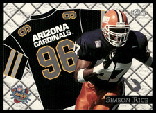1996 Classic #RJ7 Simeon RIce Rookie RC Arizona Cardinals football card