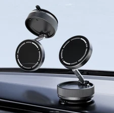 360° Adjustable Magnetic Vacuum Suction Cup Car Phone Holder Mount For MagSafe*