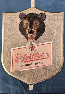 Vintage Pfeiffer Famous Beer Black Bear Trophy Head Has Some Wear And Tare
