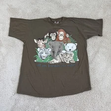 Fruit of The Loom T Shirt Sz XL All My Friends are Wild Hawaii Wildlife Graphic