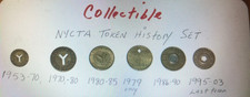 SIX -New York City Subway Tokens Vintage NYCTA Transit Brass Token Lot
