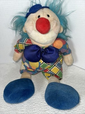 Vintage Dan Dee Limited CLOWN PLUSH Light Blue Hair Blue Bow Blue Hat Color 16''