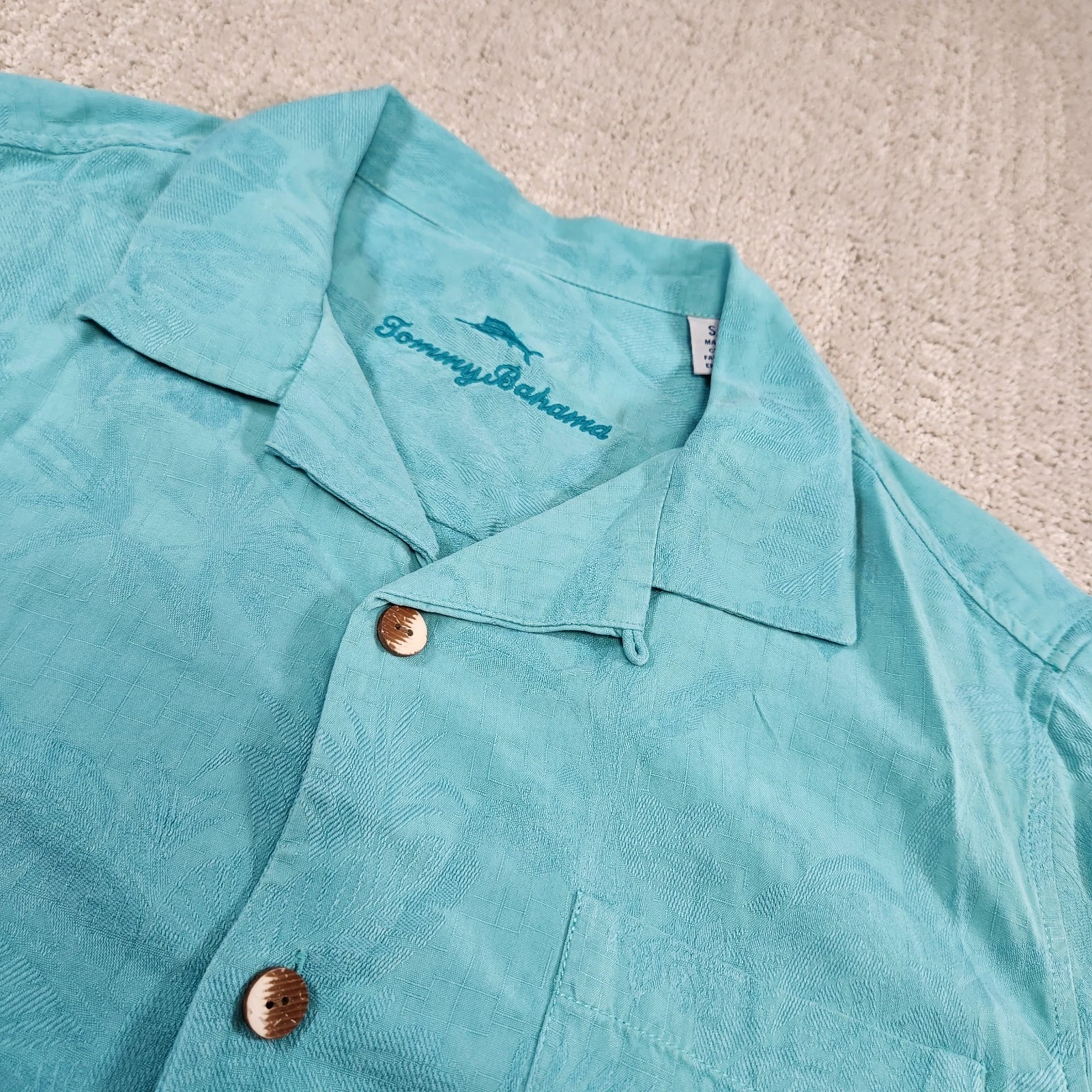 Tommy Bahama Shirt Men Small Floral Silk Button Up Hawaiian Blue Jacquard Print
Opens in a new windo