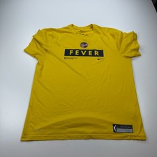Nike Indiana Fever Shirt Mens Large Yellow Dri Fit Crew Neck Lightweight WNBA