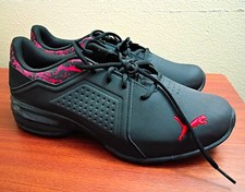 PUMA Viz Runner Black/Red Low Top Lace-Up Athletic Sneakers Men's US 12