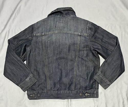 Levis Jacket Kids Medium Black Trucker Jacket Jean Denim Distressed Cowboy - Picture 2 of 10