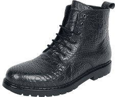 Black Premium by EMP Herren schwarze Stiefel mit Muster und flachem Absatz
