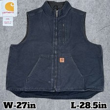 VTG Y2K Carhartt Vest Sherpa Lined Faded Black Duck V33-001 Men s Size 2XL