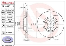 2x BREMBO Bremsscheibe PRIME 09.A430.10 für C5 EXPERT SCUDO JUMPY TOYOTA 407 Bus