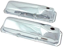 1970-82 FORD MERCURY 351C 400 CLEVELAND CHROME STEEL VALVE COVERS SET