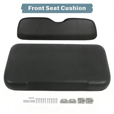 Black Front Seat Cushion with Hardware For EZGO Medalist TXT 1993-2013 Golf Cart