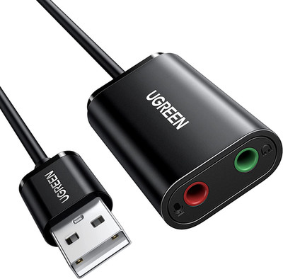 UGREEN USB to Audio Jack Sound Card Adapter with Dual TRS 3-Pole 3.5Mm