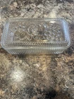 VINTAGE FEDERAL GLASS EMBOSSED FRUIT RIBBED REFRIGERATOR DISH 9” x 5” EUC