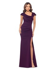 XSCAPE Petite Asymmetric Front Slit Evening Gown - Plum - 10