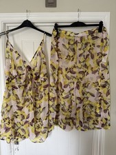 New Simply Be Women's Lemon Print Chiffon Beach Cover Up Set, UK Size 24