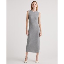 NWT Quince Cashmere Sleeveless Midi Sweater Dress | Capsule Minimalist | Grey XS