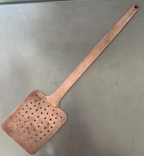 Vntg Copper Skimmer Fish Slice Spatula Spoon Ladle Antique Kitchen 18" FREE SHIP