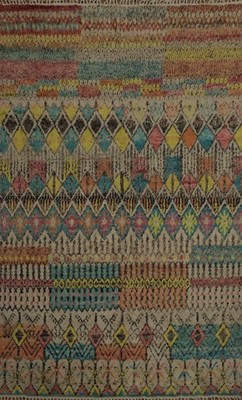 Bohemian Moroccan Area Rug 9x15 Hand-knotted Wool for a Modern Artistic Touch