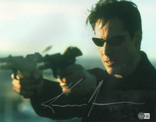 Keanu Reeves Signed 11x14 Photo Matrix Authentic Autograph Beckett LOA
