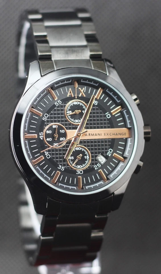 Hermoso reloj para hombre Armani Exchange cronógrafo en esfera negra con fecha Quarzt Foto 2 de 4