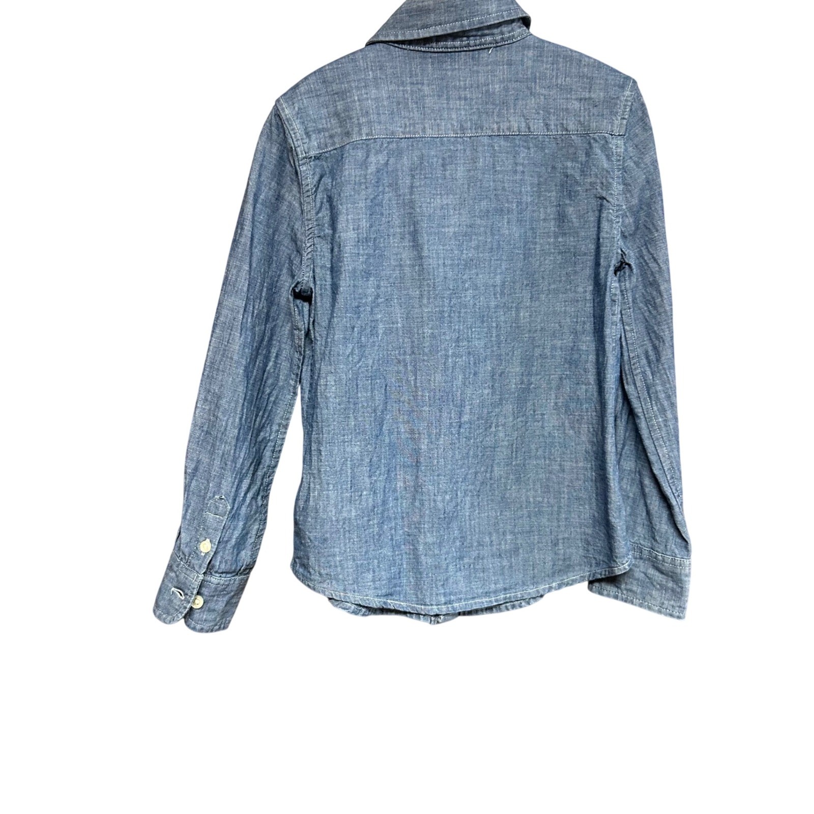 Polo Ralph Lauren Girls Blue Chambray Peter Pan Collar Shirt Size 6X Long Sleeve thumbnail 7