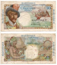 MARTINIQUE 50 Francs (1947-49) Pick 30, Fine to Very Fine
