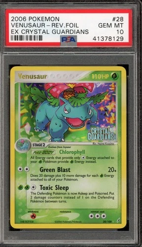 Pokemon Venusaur EX Crystal Guardians Reverse Holo Rare #28 PSA 10 Gem Mint