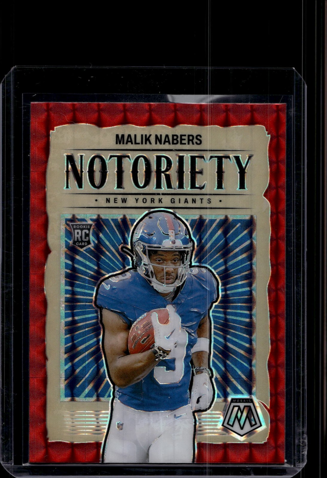 2024 Panini Mosaic #23 Malik Nabers Notoriety Mosaic Red