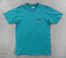 Vtg Hanes Beefy-T Mens L Green Single Stitch Made In USA Shirt L.L. Bean Tee 90s