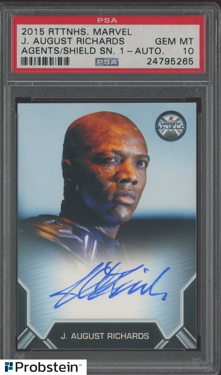 2015 Marvel Agents Of Shield Season 1 J. August Richards AUTO PSA 10 GEM MINT view 1