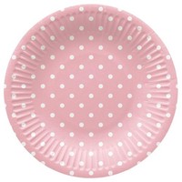 PAW Einwegteller Aus Papier Pink Dots Ø 18 Cm 8 StüCk Bunt FüR Party Tischdeko