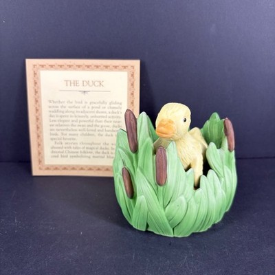 Woodland Surprises Hand-Painted Porcelain Duck Figurine & Nest By Jacqueline Smi