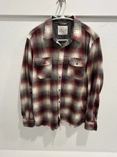 Original Weatherproof Vintage Shirt  Button Up Red Plaid  💯 Cotton Men’s Size L