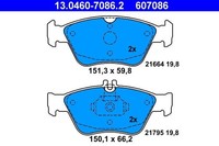 Bremsbelagsatz Scheibenbremse Ate 13.0460-7086.2 (1Satz-1Stk)