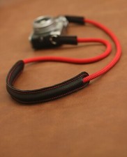 Red shoulder pad 8mm rope camera neck strap