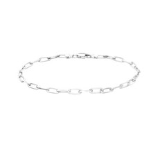 Sterling Silver Polished Paperclip Paper Clip Long Link Chain Bracelet 2.6mm