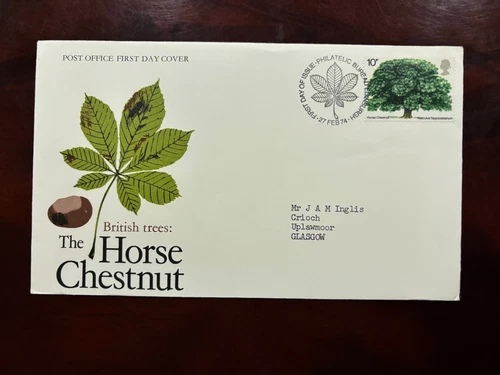 United Kingdom 1974 - British Trees, Horse Chestnut FDC stamp Philatelic Bureau