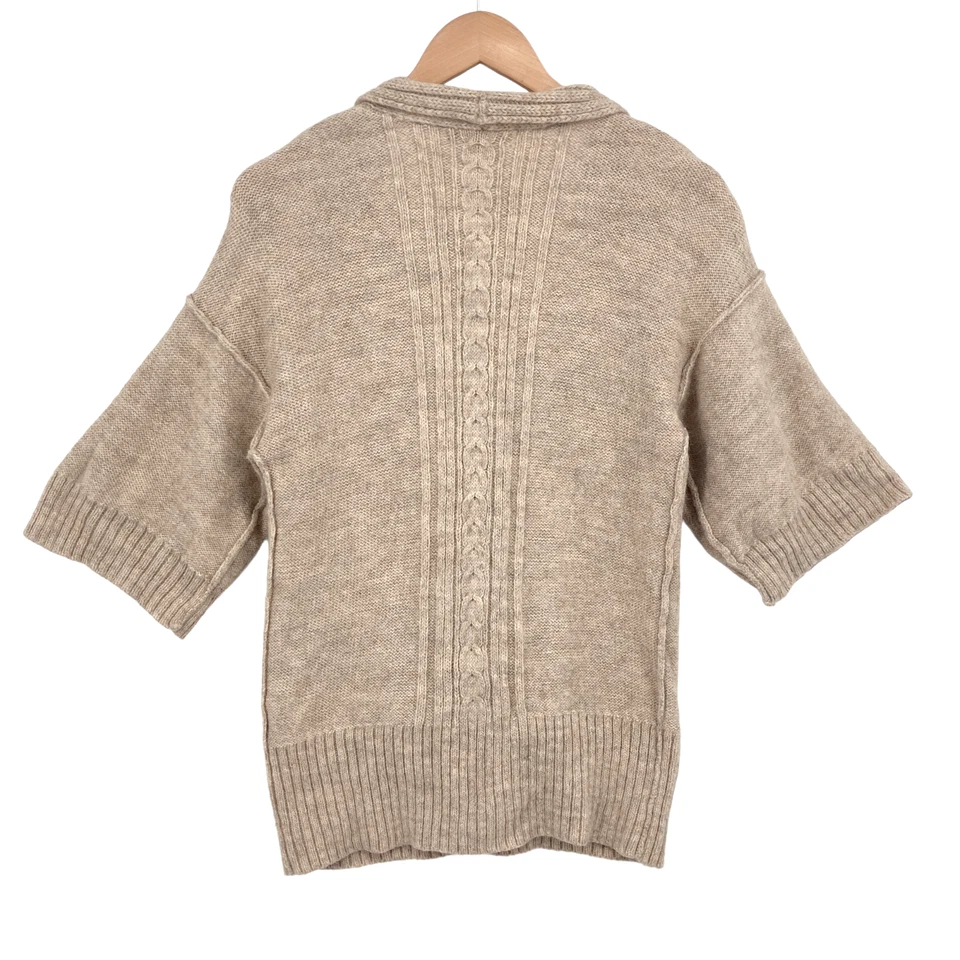 Suéter envolvente Banana Republic mezcla de lana alpaca para mujer mediano beige tejido Foto 2 de 4