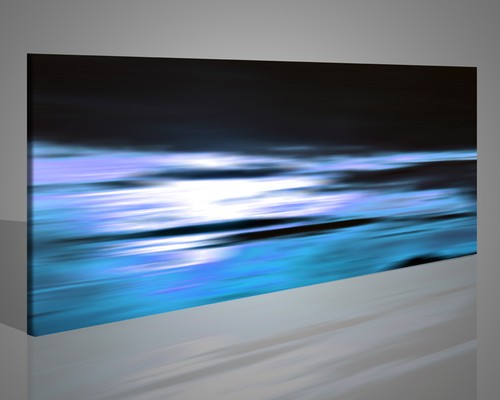 Tableau Moderne Sur Toile - Impression Abstraite 90x40 Cm - Multicolore - Fait Main Italie