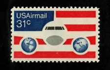 Scott C90 31¢ Plane, Globe,& Flag MNH Free shipping in USA!