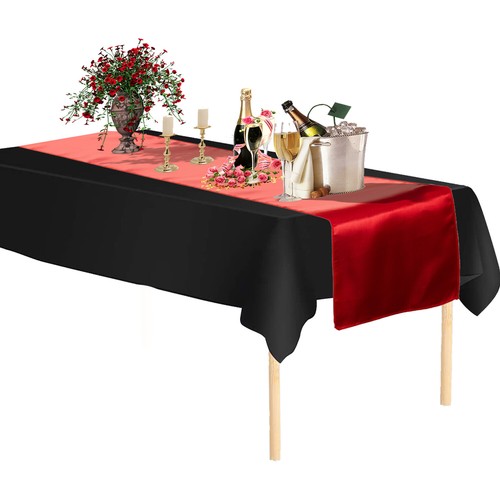Runner da tavolo in raso e copritavolo in plastica decorazione tavolo festa matrimonio - Foto 125 di 135