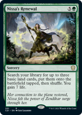 x1 Nissa's Renewal R MTG Commander 2021 M/NM, English