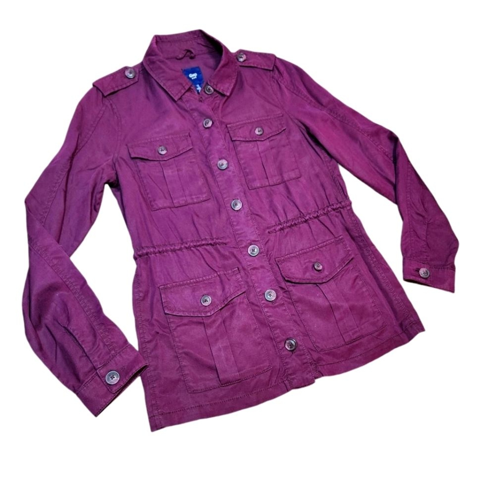 Gap Utility Cargo Jacket Lightweight Aubergine Pu… - image 3